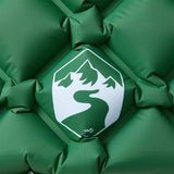Inflating Camping Mattress with Pillow 1-Person Green - Side View