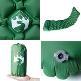 Inflating Camping Mattress with Pillow 1-Person Green - 45-Degree Angle