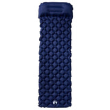 Inflating Camping Mattress with Pillow 1-Person Navy Blue - Front View