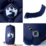 Inflating Camping Mattress with Pillow 1-Person Navy Blue - 45-Degree Angle