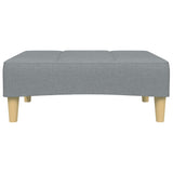 2-Seater Sofa Bed with Footstool Light Grey Fabric - Rear View