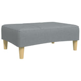 2-Seater Sofa Bed with Footstool Light Grey Fabric - Close-Up Angle