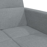 2-Seater Sofa Bed with Footstool Light Grey Fabric - Extra Image