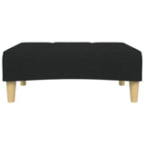 2-Seater Sofa Bed with Footstool Black Fabric - Rear View