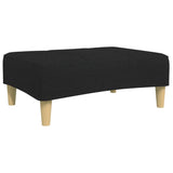 2-Seater Sofa Bed with Footstool Black Fabric - Close-Up Angle