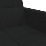2-Seater Sofa Bed with Footstool Black Fabric - Extra Image