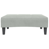 2-Seater Sofa Bed with Footstool Light Grey Velvet - Rear View