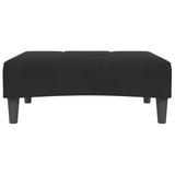 2-Seater Sofa Bed with Footstool Black Velvet - Rear View