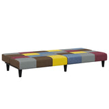 2-Seater Sofa Bed with Footstool Patchwork Fabric - 45-Degree Angle