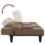 2-Seater Sofa Bed with Footstool Patchwork Fabric - Low Angle