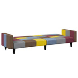 2-Seater Sofa Bed with Footstool Patchwork Fabric - 45-Degree Angle