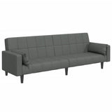 2-Seater Sofa Bed with Footstool Dark Grey Fabric - Top-Down View