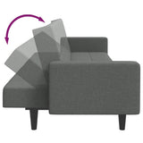 2-Seater Sofa Bed with Footstool Dark Grey Fabric - Low Angle