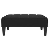 2-Seater Sofa Bed with Footstool Black Fabric - Rear View