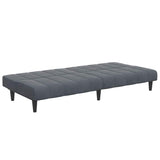 2-Seater Sofa Bed with Footstool Dark Grey Velvet - 45-Degree Angle