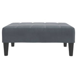 2-Seater Sofa Bed with Footstool Dark Grey Velvet - Rear View