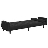 2-Seater Sofa Bed with Footstool Black Velvet