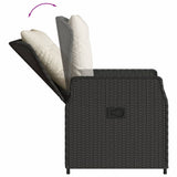 5 Piece Garden Dining Set with Cushions Black Poly Rattan - 45-Degree Angle