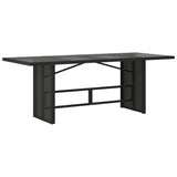 7 Piece Garden Dining Set with Cushions Black Poly Rattan - Top-Down View