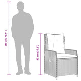 9 Piece Garden Dining Set with Cushions Black Poly Rattan - Extra Image