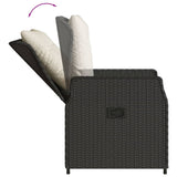 5 Piece Garden Dining Set with Cushions Black Poly Rattan - 45-Degree Angle