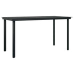 5 Piece Garden Dining Set with Cushions Black Poly Rattan