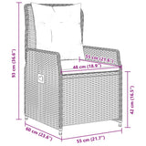 5 Piece Garden Dining Set with Cushions Grey Poly Rattan - Extra Image