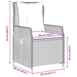 5 Piece Garden Dining Set with Cushions Grey Poly Rattan - Extra Image