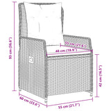5 Piece Garden Dining Set with Cushions Grey Poly Rattan - Extra Image