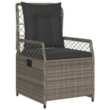 5 Piece Garden Dining Set with Cushions Grey Poly Rattan - Side View