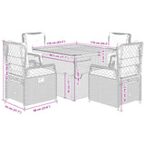 5 Piece Garden Dining Set with Cushions Grey Poly Rattan - Extra Image