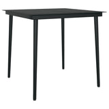 3 Piece Garden Dining Set with Cushions Black Poly Rattan - Top-Down View