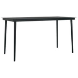 5 Piece Garden Dining Set with Cushions Black Poly Rattan - Top-Down View