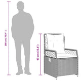 3 Piece Garden Dining Set with Cushions Black Poly Rattan - Extra Image