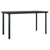 5 Piece Garden Dining Set with Cushions Black Poly Rattan - Top-Down View