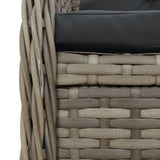 5 Piece Garden Dining Set with Cushions Grey Poly Rattan - Rear View