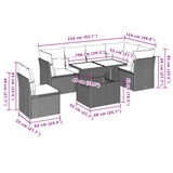 7 Piece Garden Sofa Set with Cushions Beige Poly Rattan