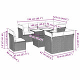 9 Piece Garden Sofa Set with Cushions Black Poly Rattan - Extra Image