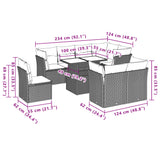 9 Piece Garden Sofa Set with Cushions Grey Poly Rattan - Extra Image
