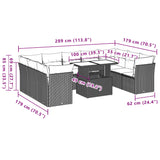 10 Piece Garden Sofa Set with Cushions Grey Poly Rattan - Extra Image