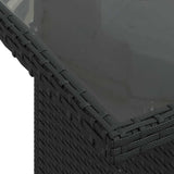 11 Piece Garden Sofa Set with Cushions Black Poly Rattan - Low Angle