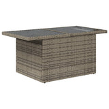 11 Piece Garden Sofa Set with Cushions Grey Poly Rattan - Side View