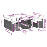 10 Piece Garden Sofa Set with Cushions Black Poly Rattan - Extra Image