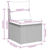 11 Piece Garden Sofa Set with Cushions Black Poly Rattan - Extra Image
