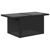 11 Piece Garden Sofa Set with Cushions Black Poly Rattan - Rear View