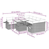 9 Piece Garden Sofa Set with Cushions Black Poly Rattan - Extra Image