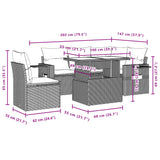 6 Piece Garden Sofa Set with Cushions Grey Poly Rattan - Extra Image