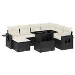 9 Piece Garden Sofa Set with Cushions Black Poly Rattan