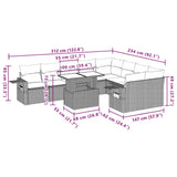 10 Piece Garden Sofa Set with Cushions Black Poly Rattan - Extra Image