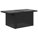 11 Piece Garden Sofa Set with Cushions Black Poly Rattan - Rear View